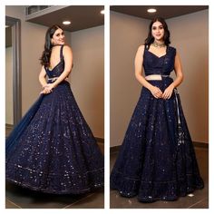 Dark Blue Lehenga, Navy Blue Lehenga, Lehenga Choli Latest, Lehenga Bridesmaid, Lehenga Choli Designs, Mehendi Outfits