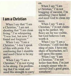 a newspaper article with the words i am a christian