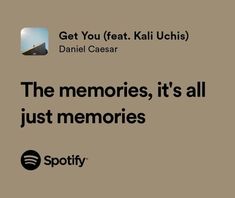 an advertisement for spotify with the caption that reads, get you feat kalli ughis