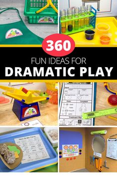 the ultimate collection of fun ideas for dramatic play with pictures and instructions to make them look like they're learning