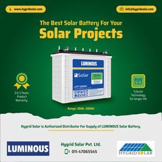 the best solar battery for your solar projects info sheet from luminous energy ltd