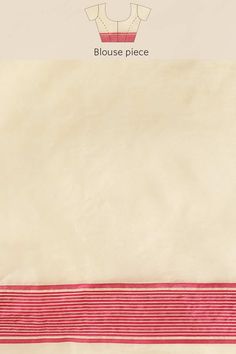 a piece of paper with red and white stripes on the bottom, in front of a beige background