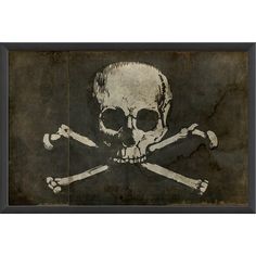 a skull and crossbones on a black background