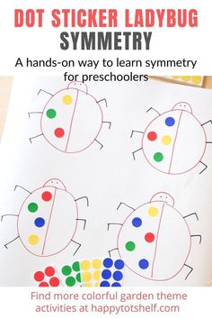 the dot sticker ladybug activity for preschoolers to learn how to draw and color