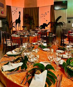 safari-themed-dinner-reception Corporate Themed Events Ideas, Corporate Party Themes, Adult Safari Party, Corporate Party Theme, Africa Theme Party, Safari Silhouette, Business Connections, Adult Party Themes, Corporate Party