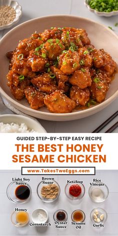 the best honey sesame chicken recipe is shown