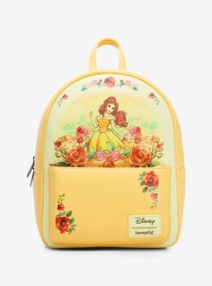 Loungefly Disney Beauty And The Beast Belle Roses Mini Backpack | Hot Topic Loungefly Disney Backpack, Disney Loungefly Backpack, All Disney Characters, Loungefly Purse, Disney Backpack, Disney Princess Cosplay, Shop Disney, Yellow Sunset, Disney Now