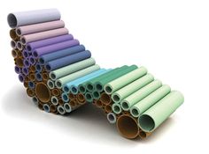 several different colored tubes stacked on top of each other