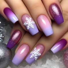 Xmas Nails Pink, Christmas Nails Acrylic Short, Christmas Nails Purple, Purple Christmas Nails, Short Cute Nails, Pastel Goth Nails, Nail References, Nail Vibes, Nails Acrylic Short