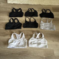 Gently Used Lululemon Sports Bras All Size 8. $20 Each Or $150 For All Lulu Lemon Sports Bras, Lululemon Sports Bra, Lulu Lemon, Sports Bras, Women's Intimates, Lululemon Athletica, White Black, White And Black, Sports Bra