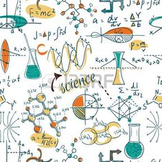 science doodles on white background