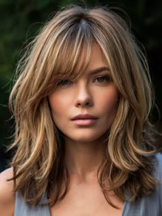 Medium Length Hair With Layers 50+, Long Shag For Thinning Hair, Medium Length Haircut With Layers Blonde Highlights, Small Eyes Hairstyles, Medium Length Haircut With Layers Round Faces, Medium Bangs Long Hair, Back View Layered Hair, Summer 2024 Haircuts Women, Long Gray Shag Hairstyles