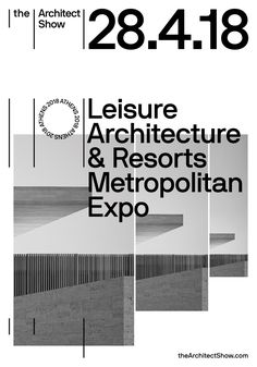 the poster for the exhibition, featuring architectural architecture and metropolitanex expo in black and white