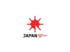 the logo for japan energy development fund, which has been designed to look like an abstract structure