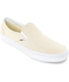 A staple within Vans signature line of footwear, the Slip-On Pastel Yellow Skate...-#footwear #pastel #signature #skate #staple #within #yellow-#Genel Lots Of Shoes, Pastel Shoes, Outfits With Vans, Shoes Skate, Vans Yellow, Sneaker Lovers, Dressy Shoes