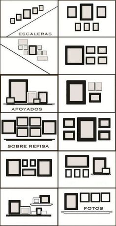 different types of black and white squares, with the text below them in several languages