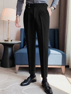 Package Included:1*Pants Casual Pants Style, Suit Collar, Pencil Pants, Fashion Gallery, Fashion Website, Collar Shirt, Casual Streetwear