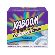 Kaboom scrub free! is a revolutionary toilet cleaning system that easily attaches out of sight within your toilet tank. It injects Periclean stain fighters into the toilet bowl with every flush, keeping it clean, even under the rim! Won't harm tank parts (like drop-in solids or pucks). Refillable; safe for septic systems; cleans and deodorizes. Constant cleaning action prevents: ring around the toilet, rust and hard water stains. Kaboom 2-Count Toilet Bowl Cleaner Refill | 757037352618 Best Toilet Bowl Cleaner, Toilet Pictures, Clean Toilet, Septic Systems, Toilet Bowl Cleaners, Clean Toilet Bowl, Scrubbing Bubbles, Dual Flush Toilet, Refill Pouch