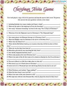 the christmas trivia game is shown