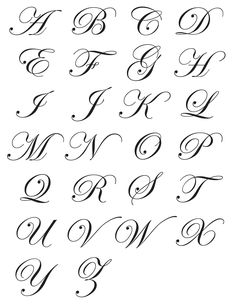 the upper and lower letters of an old english alphabet, with swirly cursive writing