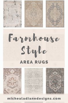 the farmhouse style area rugs in different colors and sizes