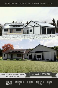 the before and after shots of this modern farmhouse