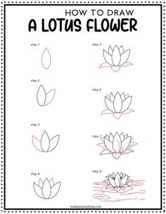 how to draw a lotus flower