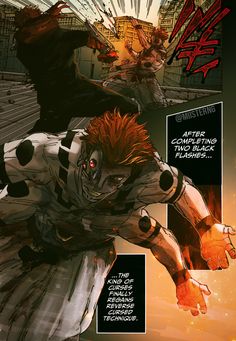 a comic book page with an image of a man in white and black costume holding his arms out