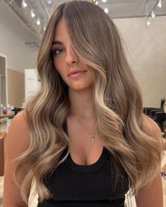 Blond Brownish Hair, Tan Skin Blonde Highlights, Barely Blonde Hair, Low Maintenance Bronde Hair Color, Low Maintenance Dirty Blonde Hair, Balayage On Dark Blonde Hair, Supermodel Blonde, Dark Blond Balayage, Low Maintenance Highlights Brunettes