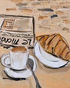 French breakfast artwork Art Gallery Of Ontario, Oui Oui, French Art, Capsule Collection, Online Gallery, Female Artists, Art Inspo, Fashion Illustration, Wall Prints