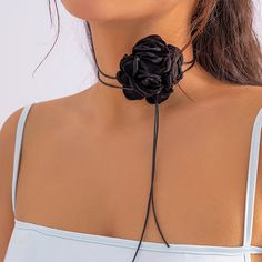 46945497809184 Luxury Gothic Choker Necklace, Faux Flower Choker, Black Jewelry Necklace Flowers, Luxury Adjustable Flower Pendant Necklace, Collier Jewelry, Vintage Africa, Y2k Accessories, Flower Choker, Shape Geometric