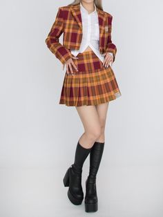 Price for the skirt only. Material:PolyesterSkirt Details:Lined / PlaidSizeXSSMLFull Length37.537.537.537.5Weight5961.56466.5Hips82.58587.590 Plaid Pleated Skirt, Blazer And Shorts, Spice Girls, Patterned Shorts, Red Plaid, Plaid Pattern, Pleated Skirt, Plaid, Blazer