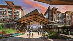 an artist's rendering of the entrance to disney's animal kingdom