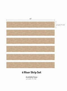 the 6 riser strip set is shown with measurements