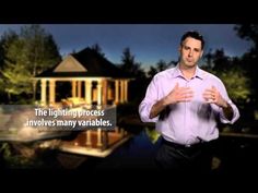 a man standing in front of a house with the words lightening process involves many valuables