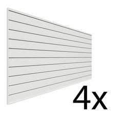 4x4ft white vinyl wall paneling with vertical slats on each side