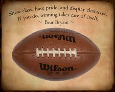 an old fashioned football with the words wilson on it and a poem written in cursive writing