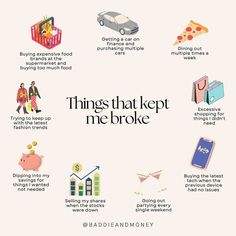 an image of things that kept me broke