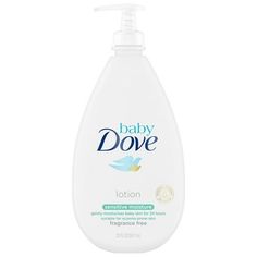 The best lotion for babies should give the gentle, nourishing care their delicate developing skin needs. Bathing can lead to skin dryness, so use fragrance free Baby Dove Sensitive Moisture Lotion afterward to help replenish the essential moisture and nutrients in your baby?s skin. Made with 100% skin-natural nutrients, Baby Dove Sensitive Moisture Lotion helps moisturize and replenish your baby?s precious skin barrier for up to 24 hours, leaving baby?s skin soft. From the very first use, this l Dove Lotion, Best Baby Lotion, Dove Sensitive Skin, Best Lotion, Soothing Baby, Skin Dryness, Baby Lotion, Sensitive Skin Care, Baby Skin Care