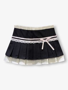 Introducing the vienna skirt, cut from premium fabric. Featuring a bow lace bandage design, striped pattern, and pleated style. Sculpt and shape your silhouette for an hourglass figure. Simple Skirt Design, Striped Pleated Fitted Skirt, Elegant Fitted Skirt With Contrast Lace, Fitted Black Skirt With Bow Detail, Fitted Black Skirt With Bow, Piano Skirt, Skirts Aesthetic, Skirt Png, Pleated Black Skirt