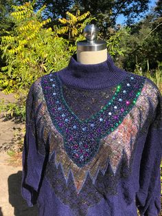 "Thank You If You Favored One of My Items! You Will Receive 10% Off an Item of Your Choice, Unless It Is On Sale, Code17. Thank You. 80's RAD SWEATERS/MarieaKim Sweaters/80's Sweaters/80's Decorated Sweaters/80's Navy Sweaters/Navy Sweaters/Vintage Sweaters/MINT Condition 80's MarieaKim Beaded Sweater RAD Navy Sweater This is the Best of the Best! It is covered with Decorations including Beads and Lace. The Primary Color is Navy. It is a mock turtleneck. The yoke has Sequins in Green and larger Sweaters Vintage, Black Cardigan Sweater, 80s Sweater, Beaded Sweater, Skirt Suit Set, Navy Sweater, Sequin Sweater, Floral Sweater, Blue Cardigan