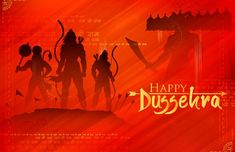 the silhouettes of two people in front of a red background with text happy dussento