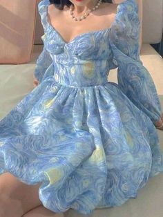 Starry Night Dress, Gaun Fashion, Pretty Prom Dresses, Fairytale Dress, Really Cute Outfits, Fancy Dresses, Dream Dress, Blue Dress, Gorgeous Dresses