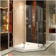 a glass enclosed shower in a bathroom