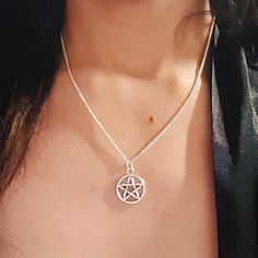 Chain Is Approx. 16" W/ 1" Extender. Wiccan, Wicca, Pagan, Pentacle, Occult, Witch, New Age, Symbol, Gothic, Punk Jewelry (Cb159) Pagan Pentacle, Occult Witch, Pentacle Necklace, Punk Jewelry, Gothic Punk, New Age, Womens Jewelry Necklace, Silver Tone, Witch