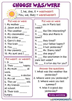 a printable worksheet with words and pictures on it