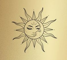 a drawing of the sun with eyes closed