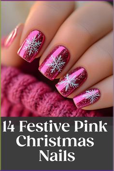 Transform your holiday look with stunning pink Christmas nails! Whether you're into acrylics or prefer a simpler design, these pink nail ideas will add a touch of festive charm to your style. Embrace the spirit of the season and show off your unique flair with beautiful pink Christmas nails that are perfect for spreading joy and cheer. From chic glitter accents to elegant minimalist patterns, there's a pink nail design for every taste this holiday season. Pink Christmas Nail Art, Pink Nail Design, Pink Nail Ideas, Christmas Manicure