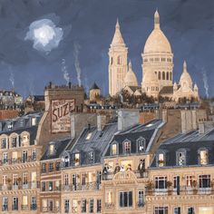 an image of a painting of some buildings