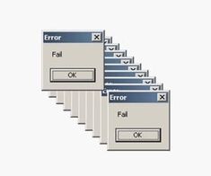 a set of five different types of errors in the form of an error screen